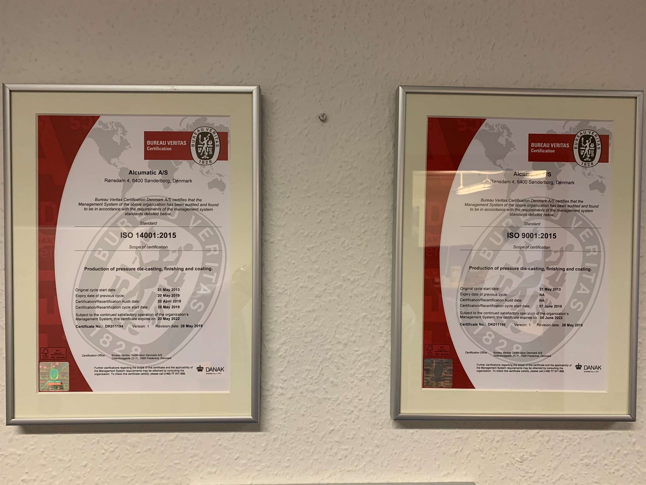 certifikater iso